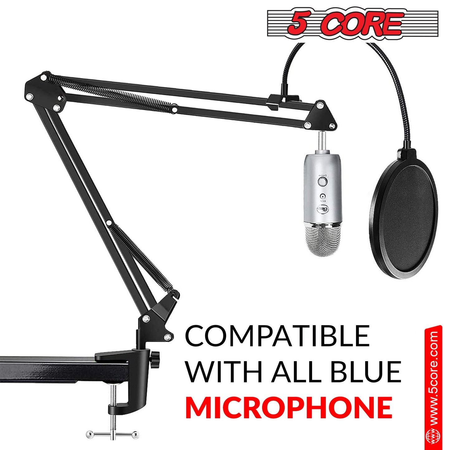 5Core Microphone Arm Stand Desk Suspension Boom Scissor Desktop Mic